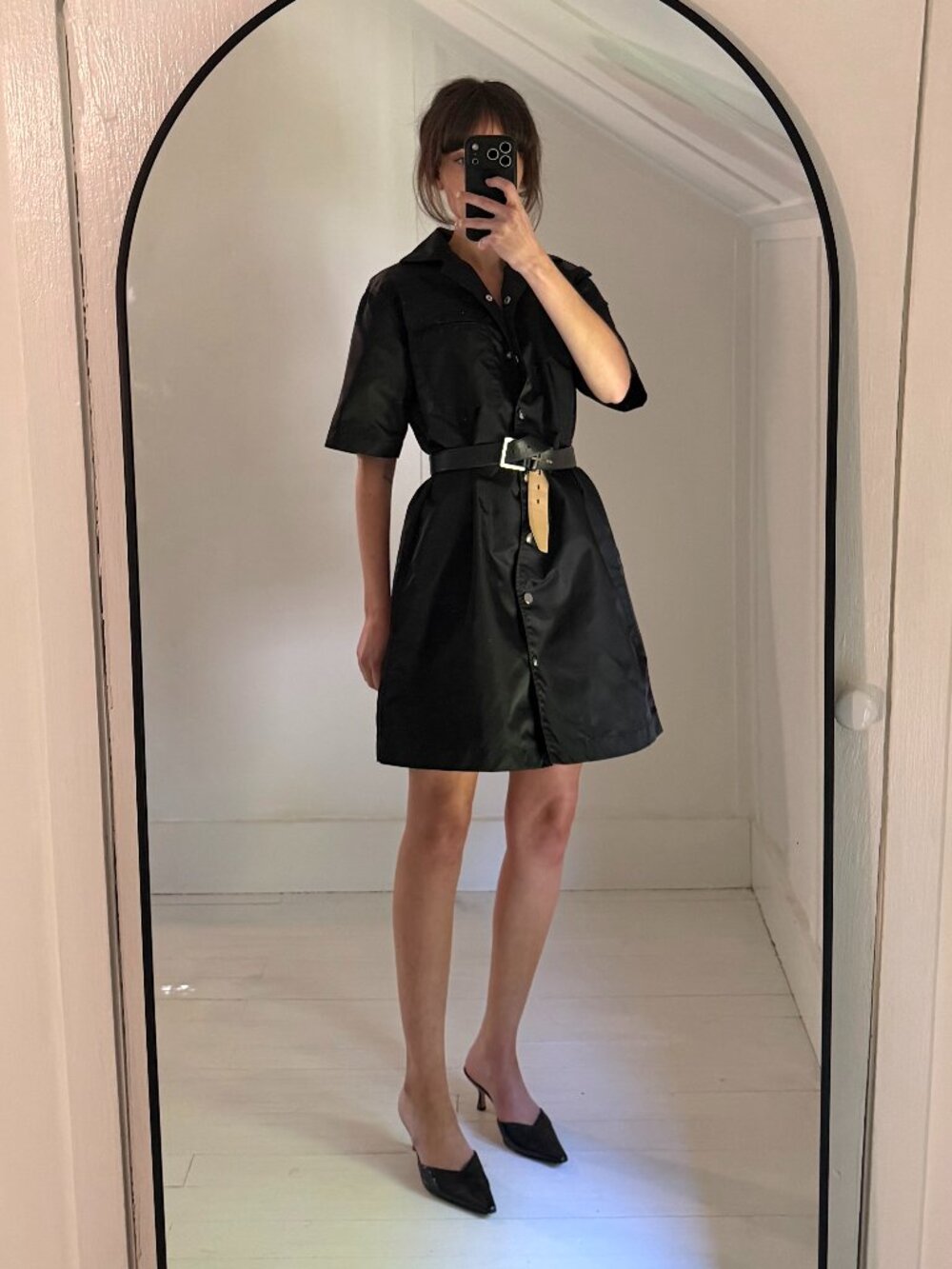 Remain Birger Christensen Storm Mini Shirt Dress in Black Size US 2 Retail $255